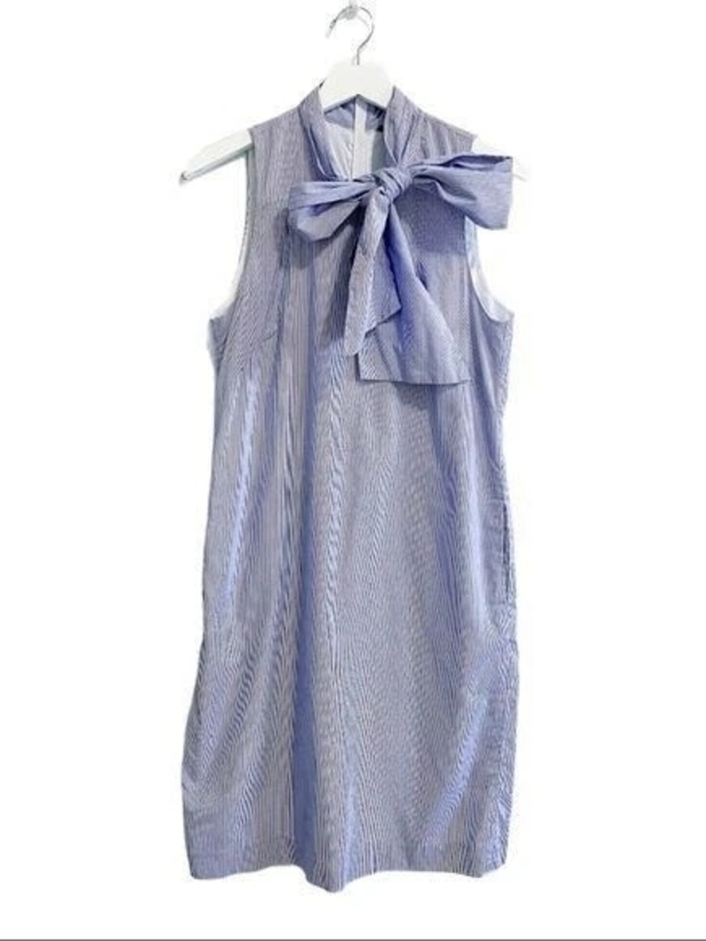 Banana Republic | Light Blue and White Striped Sleeveless Dress